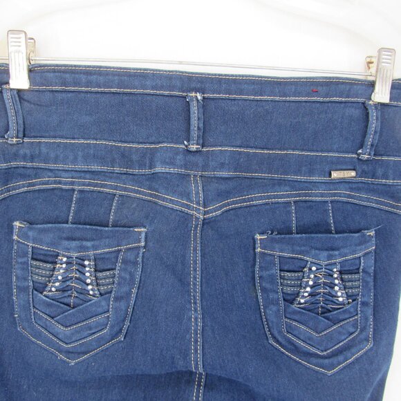 T&Y Fashion Women's Stretch Skinny Ankle Blue Jeans 4 Button Fancy Pockets 15/16 - Picture 4 of 10